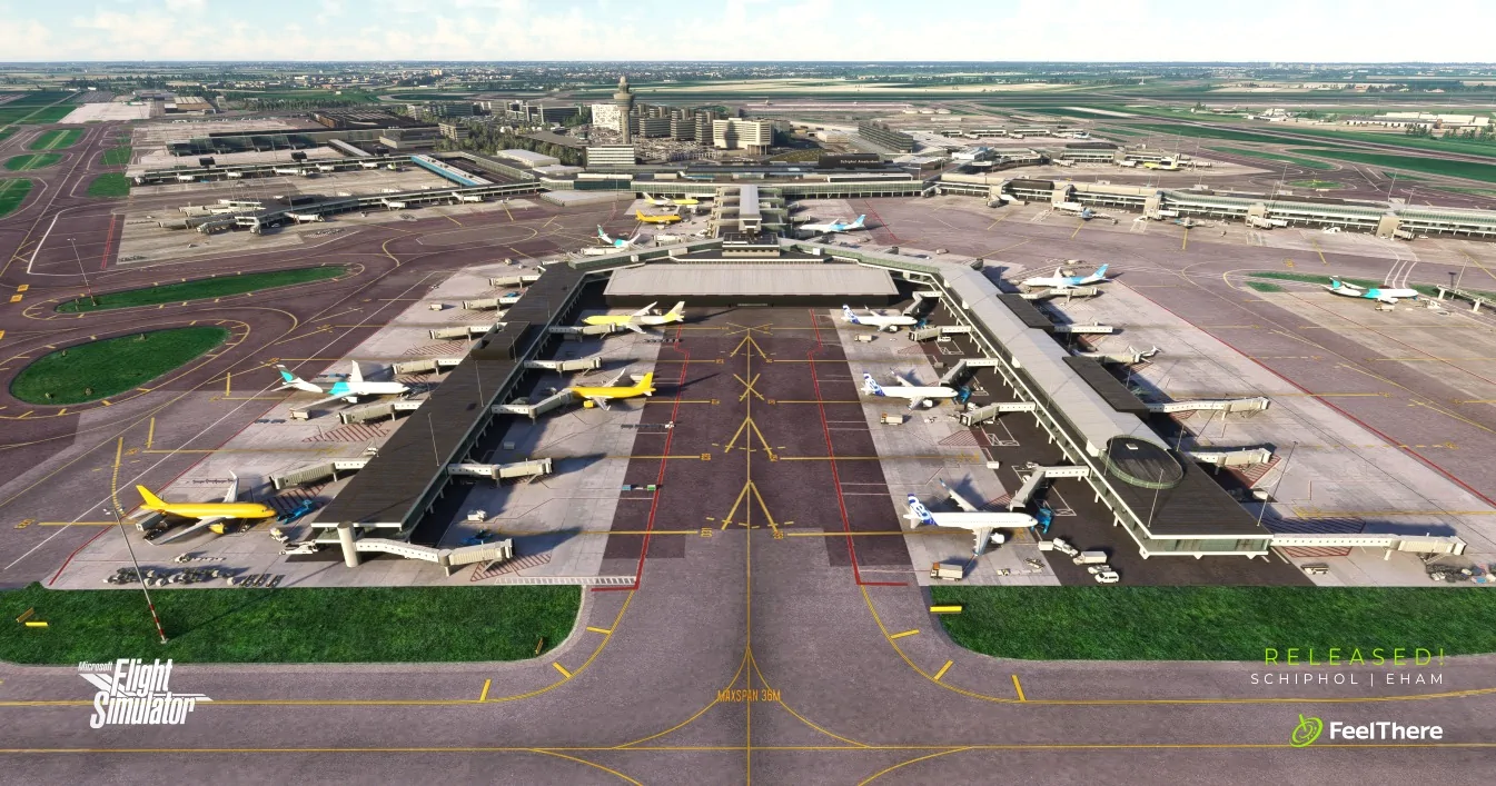 FeelThere releases Amsterdam Schiphol Airport for Microsoft Flight Simulator 1 FeelThere EHAM Schiphol Airport MSFS 1